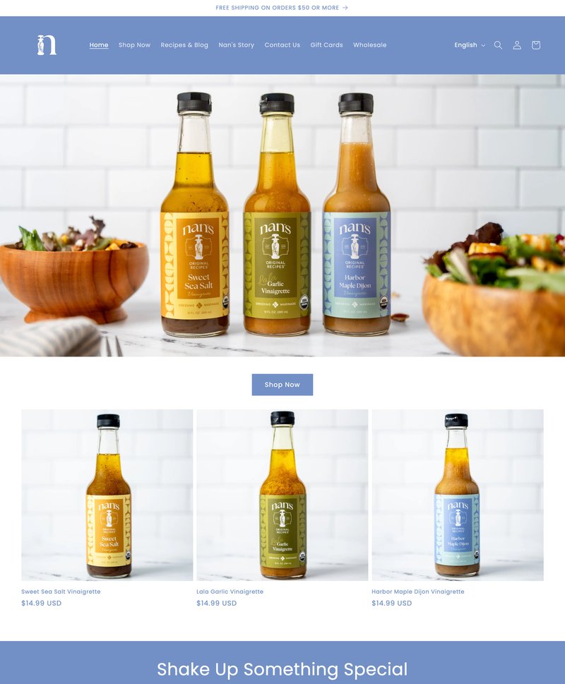 nansfoods.com homepage